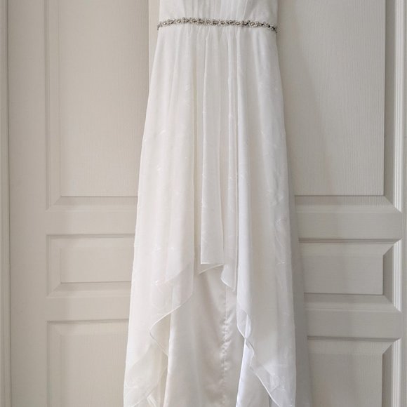 David's Bridal ivory sweetheart chiffon dress - Picture 4 of 9